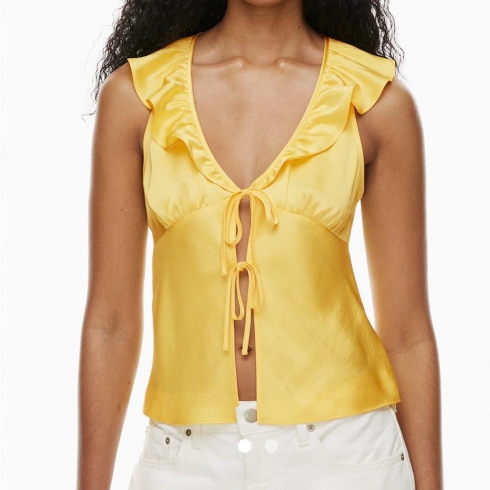 Aritzia Wilfred Tonka Satin Blouse.